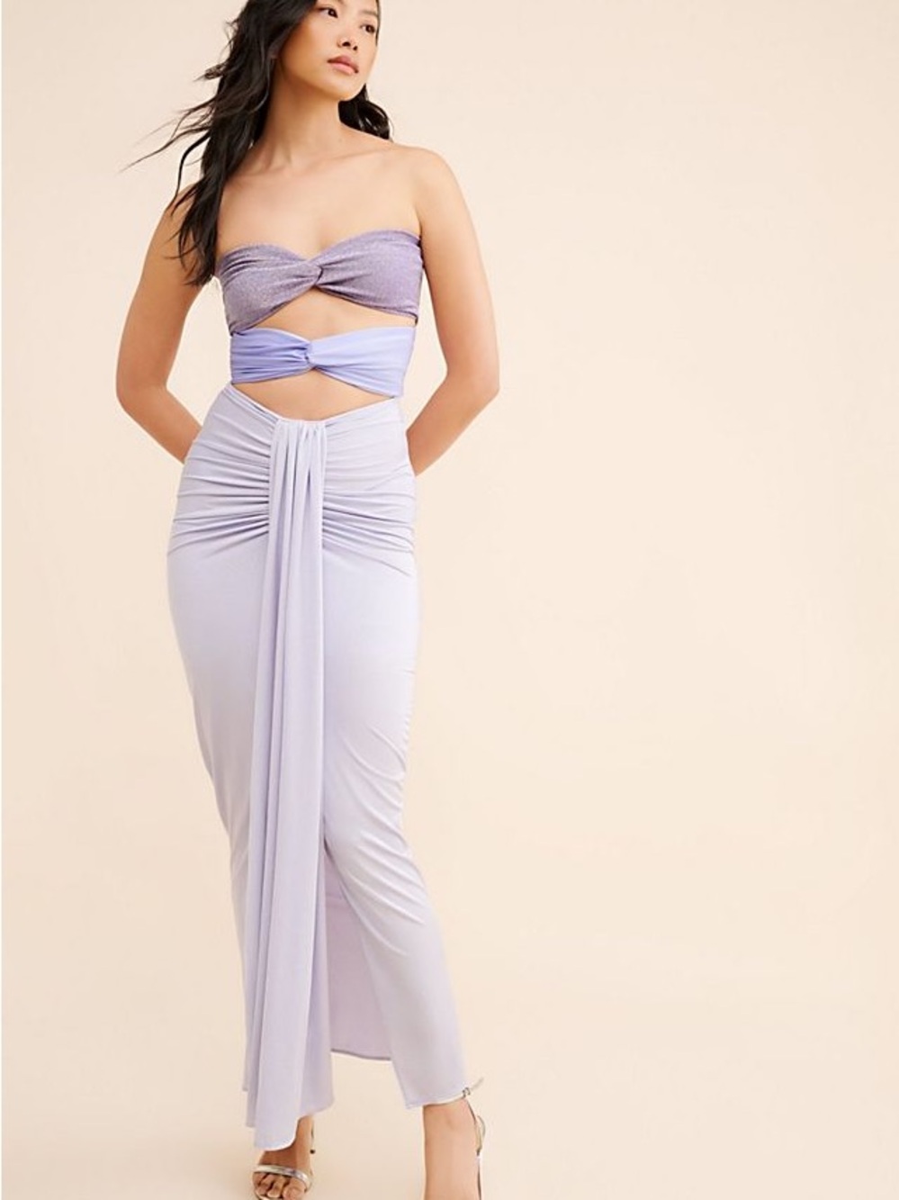 Baobab Collection Strapless Cutout Maxi Dress in Light Blue - Picture 9 of 10